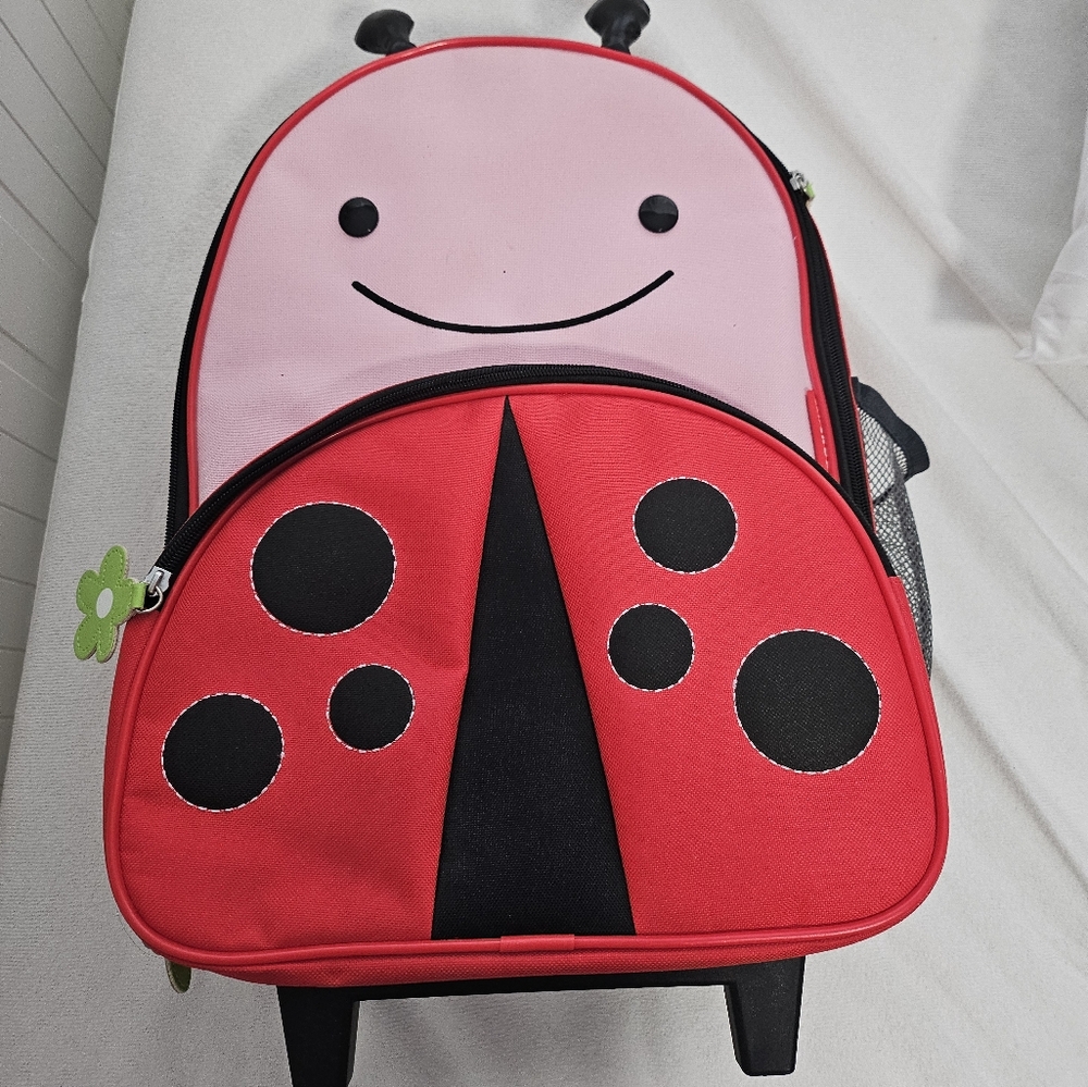 Skip hop lady bug rolling bag